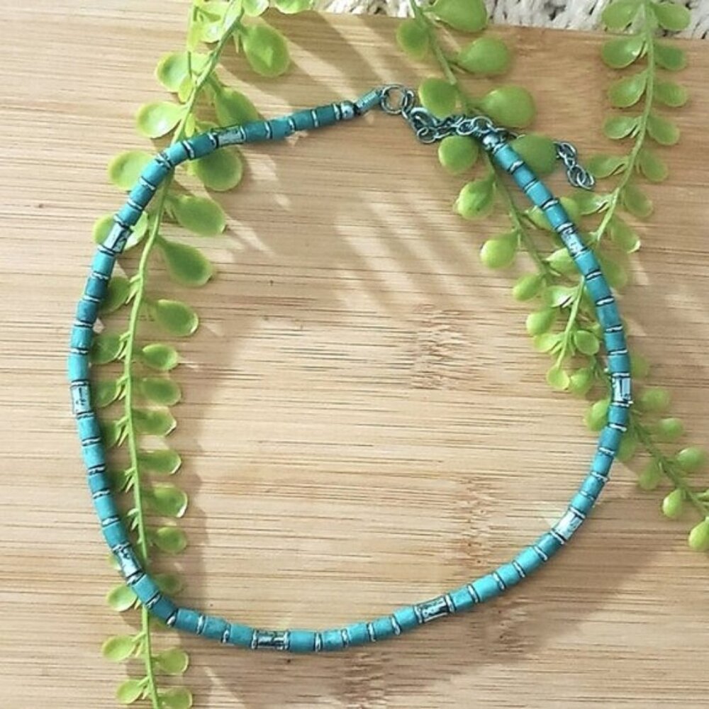 Vintage Teal European Choker Necklace